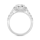 LADIES RING 2CT ROUND/PRINCESS DIAMOND 14K WHITE GOLD (CENTER STONE PRINCESS DIAMOND 1 1/2CT )